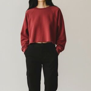 American Eagle ahh mazingly soft cropped red sweatshirt 
valentines comfortcore